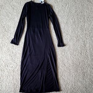 Long Sleeve Cut Out Back Midi Dress - Brand New